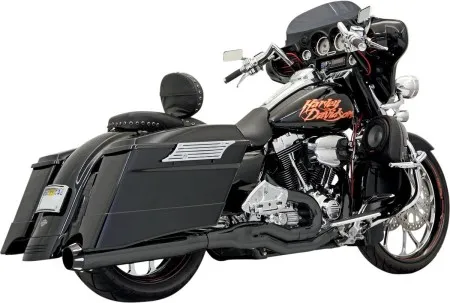 Bassani Road Rage II B1 Power System In Black With Black End Caps For Harley Davidson 1995-2016 Touring Models (FLH-777B)
