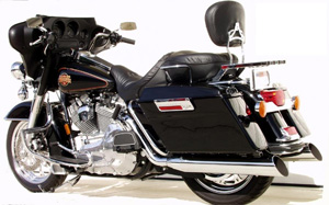 Bassani 4 Inch Slip-On Mufflers In Chrome With Slant-Cut For Harley Davidson 1995-2016 Touring Models (FLH-529)