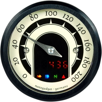 MotoGadget Motoscope Tiny Digital Speedo Speedster Black Bezel (5001013)