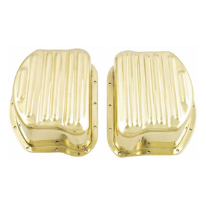 Paughco Panhead Rocker Box Covers In Polished Brass Ribbed (765ABR)
