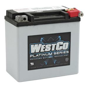 WestCo Sealed AGM Battery For 04-20 XL, 08-12 XR1200, 14-20 Street XG750/500, 17-20 XG 750A Street Rod, 08-10 Buell 1125R/CR (ARM610855)