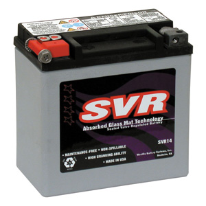 SVR Sealed AGM Battery For  02-06 All V-Rod, 2007 VSCR, 03-10 Buell XB Models (ARM110859)