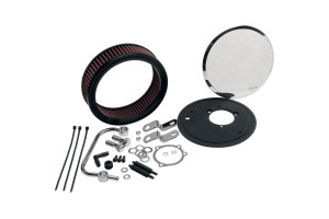 K&N RK Series Billet Air Cleaner Smooth Round Air Filter Assembly For 1992-1999 80 Inch Big Twin With OEM Carb (RK-3901)