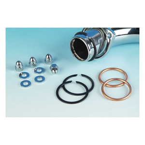 James Exhaust Gasket & Mount Kit (With Copper Crushing Style Gaskets) With Chrome Acorn Nuts For 1984-2020 B.T., 1986-2020 XL, 2008-2012 XR1200, 1987-2010 Buell XB Models (ARM641625)
