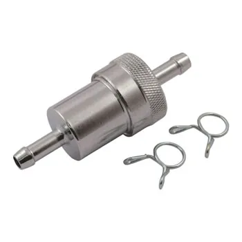 Doss Aluminum Fuel Filter In Chrome For 1/4 Inch Fuel Lines (14-101)