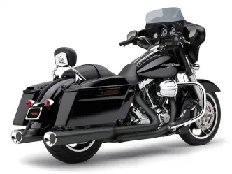 Cobra Tri-Flo Slip On Mufflers In Black For Harley Davidson 1995-2016 Touring Models (6212RB)