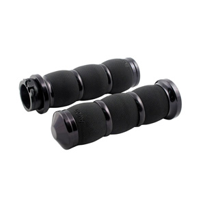 Avon Performance Air Cushioned Grips In Black For 1982-2023 Harley Davidson Single And Dual Throttle Cable Models (AIR-90-ANO)
