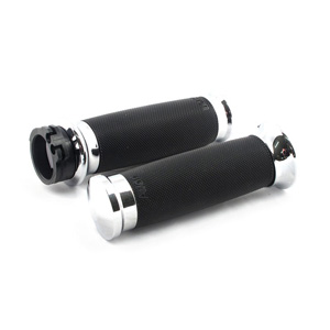 Avon Performance Custom Contour Grips In Chrome For 1982-2023 Harley Davidson Single And Dual Throttle Cable Models (CC-85-CH)