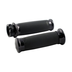 Avon Performance Custom Contour Grips In Black For 1982-2023 Harley Davidson Single And Dual Throttle Cable Models (CC-86-ANO)
