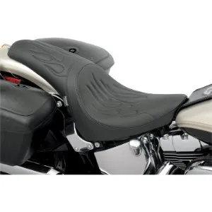 Drag Specialties Predator Seat (Flame Stitch) For 00-05 FXST, 00-17 FLST Models (Except FLS, FXSTD, FLSTN, 07-17 FLSTF, 08-11 FLSTSB) (0802-0468)