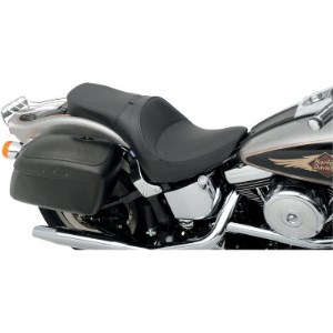 Drag Specialties One-Piece Solo Style Seat (Smooth) With Driver Backrest Option For 84-99 FXST, FLST (0802-0729)