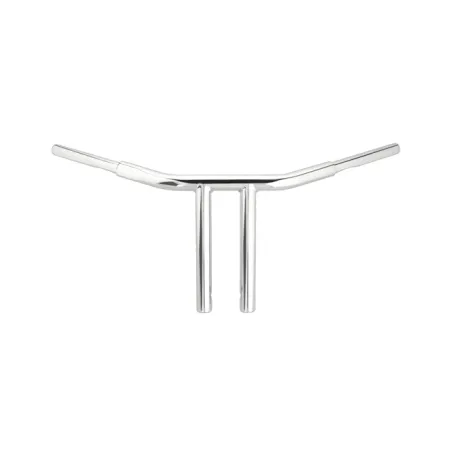 Wild 1 Psycho Chubby 25.5cm (10 Inch) Chopper T-Bar Bars In Chrome Finish For 1982-2020 Harley Davidson Models (excl. 88-11 Springers) (WO563)