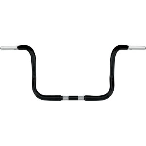 Wild 1 Bagger Ape Hanger Bars With 25.5cm (10 Inch) Rise In Black Finish For 1982-2020 Harley Davidson FLT/Touring Models With Batwing Fairing (WO578B)