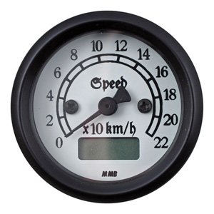 MMB Classic Electronic Speedo With White Face 220 Km With Black Housing And Blue Illumination (ARM438049)