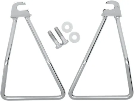Drag Specialties Chrome Saddlebag Support Brackets For 85-86 FL Models (77-0047)