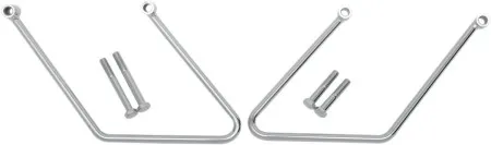 Drag Specialties Chrome Saddlebag Support Brackets For 00-05 FXST, 00-17 FLST (except FXSTD, 07-17 FLSTF) (Two-Bolt Mount) (77-0131A)