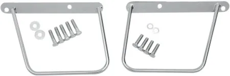 Drag Specialties Chrome Saddlebag Support Brackets For 84-99 FXST/FLST Models (Plate Mount) (77-0031)