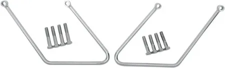 Drag Specialties Chrome Saddlebag Support Brackets For 84-99 FXST/FLST Models (Two-Bolt Mount) (77-0031A)