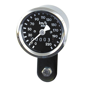 MMB Ultra Mini Mechanical Drive MPH Speedo 2:1 Ratio With Chrome Housing And Black Face (ARM866049)