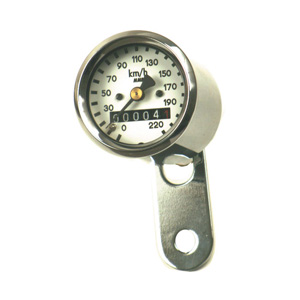 MMB Ultra Mini Mechanical Drive KMH Speedo 2:1 Ratio With Chrome Housing And White Face (ARM106049)