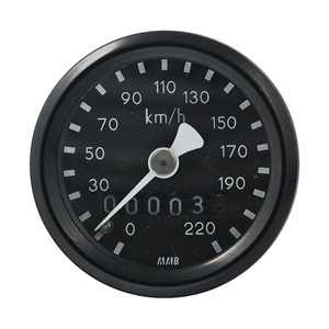 MMB Ultra Mini Mechanical Drive KMH Speedo 2:1 Ratio With Black Housing And Black Face (ARM170149)
