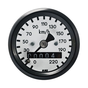 MMB Ultra Mini Mechanical Drive KMH Speedo 1:1 Ratio With Black Housing And White Face (ARM860149)