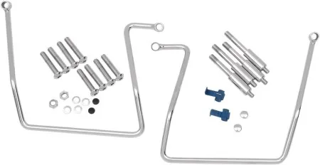 Drag Specialties Chrome Saddlebag Support Brackets For 91-17 FXD, 08-17 FXDF, 93-08 FXDWG Models (except 13-17 FXDB) (Rear-Mount Design) (3501-0258)