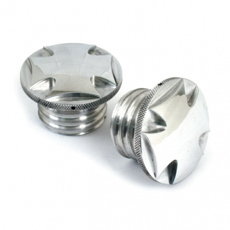 HARLEY DYNA SOFTAIL TOURING STAINLESS STEEL GAS CAP SET DOMED 96-99