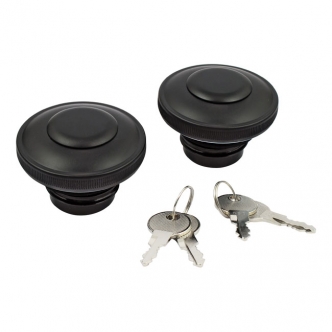 DOSS Gas Cap Set With Lock in Black Finish For 1983-1995 Harley Davidson (Excluding FLT) Models (ARM850015)