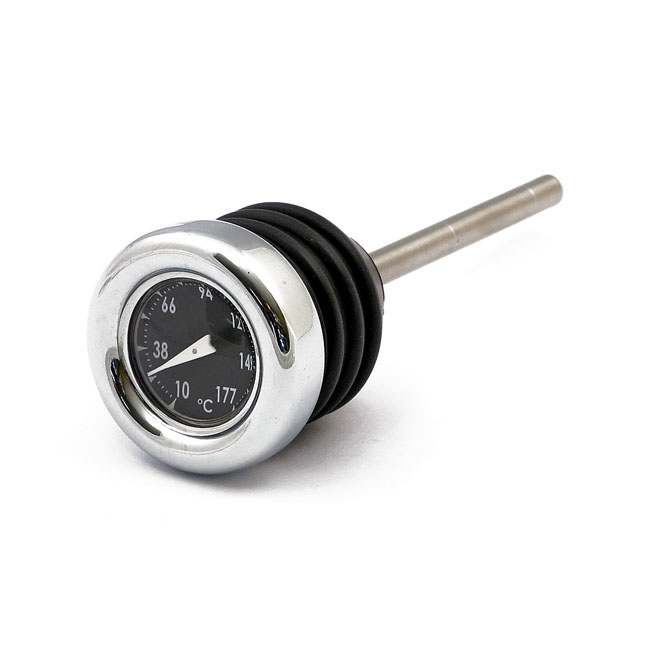 DOSS Oil Tank Dipstick With Temperature Gauge in Chrome Finish With