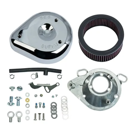 S&S Air Cleaner In Chrome For 1992-1999 Big Twin & 1991-2003 XL Models with S&S E/G Carbs (17-0404)