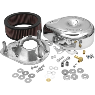 S&S Air Cleaner In Chrome For S&S Carburetor 1984-1992 Big Twin And 1986-1990 XL Models (17-0399)