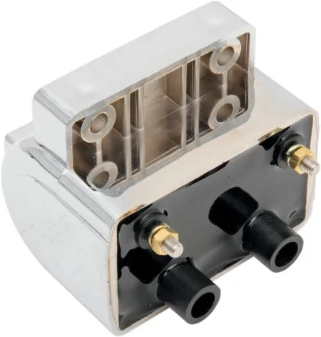 Drag Specialties Dual Fire Ignition Coil In Chrome, 5 Ohm Points Ignition (10-2031)