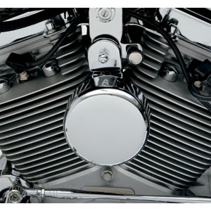 Chrome & Black Maltese Iron Gothic Cross Horn Cover for Harley-Davidson 