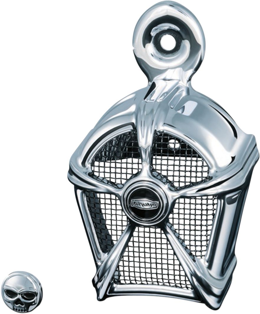 Kuryakyn Mach 2 Horn Cover In Chrome With Black Mesh For Harley
