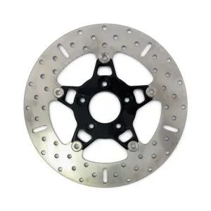 EBC Front 5 Button Floater (Wide Band) Stainless Brake Rotor In Black/Chrome Finish For 2000-2013 Sportster, 2000-2007 Touring, 2000-2005 Dyna & 2000-2014 Softail Models (FSD010BLK)