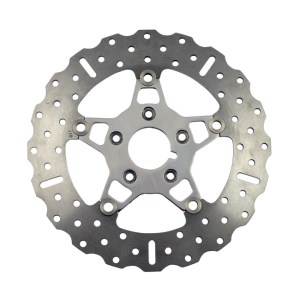 EBC Front 5 Button Floater Contour (Narrow Band) Stainless Brake Rotor In Black/Chrome Finish For 00-14 Softail (excl. Springers); 00-13 XL, XR; 00-05 Dyna; 00- 07 Touring (ARM729519)