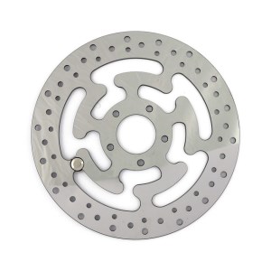 DOSS Front Left Polished Stainless Brake Rotor For Harley Davidson 15-20 Softail, 06-17 Dyna, 08-20 Touring, 09-20 Trike, 14-20 XL (ARM831109)