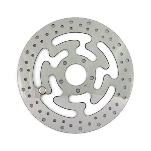 DOSS Front Right Polished Stainless Brake Rotor For Harley Davidson 15-20 Softail, 06-17 Dyna, 08-20 Touring, 09-20 Trike, 14-20 XL (ARM931109)