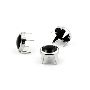 Mustang Chrome With Black Pearl Center Plated Rust Proof Brass Decorative Studs (78089)