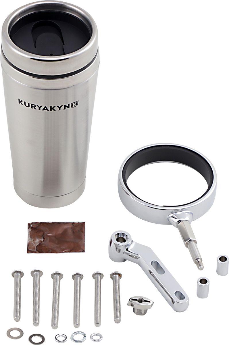 Kuryakyn Stainless Mug & Drink Holder For Perch Mount In Chrome Finish