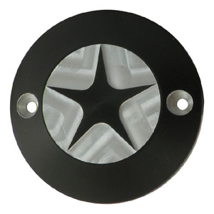 CPV Aluminium Star Point Cover In Black Contrast Machined Finish For 1970-1999 B.T And 1971-2011 XL Models (ARM755279)