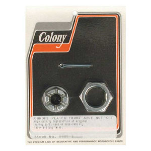 Colony Front Axle Nut Kit In Chrome For 1936-1945 B.T.; 1930-1936 B.T. SV (ARM453989)