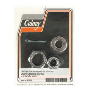 Colony Front Axle Nut Kit In Chrome For 1946-1971 B.T. (8162-3)