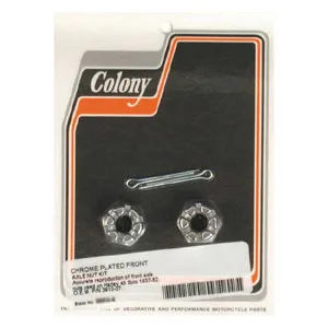 Colony Front Axle Nut Kit In Chrome For 1937-1952 45 Inch SV Solo (8854-4)
