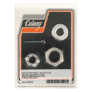 Colony Front Axle Nut Kit In Cadmium For 1946-1971 B.T (ARM747929)