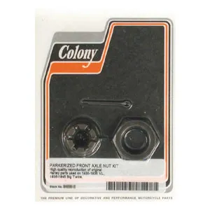 Colony Front Axle Nut Kit, Parkerized For 1936-1945 B.T.; 1930-1936 B.T. SV (9406-3)