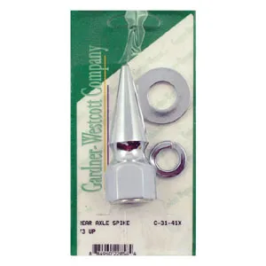 Gardner Westcott Spike Rear Axle Nut Set In Chrome For 1973-1988 B.T.; 1979-1988 XL (C-31-41X)