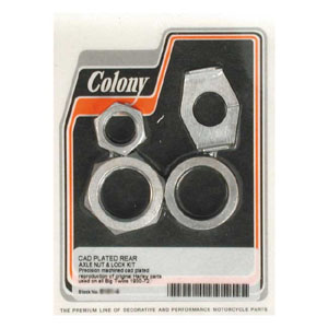 Colony Rear Axle Nut & Lock Nut Kit In Cadmium For 1930-1972 H-D (Excl. 45 Inch & All VL Models) (ARM057929)