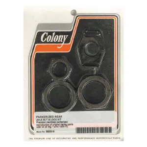 Colony Rear Axle Nut & Lock Nut Kit In Parkerized For 1930-1972 H-D (Excl. 45 Inch & All VL Models) (9692-4)